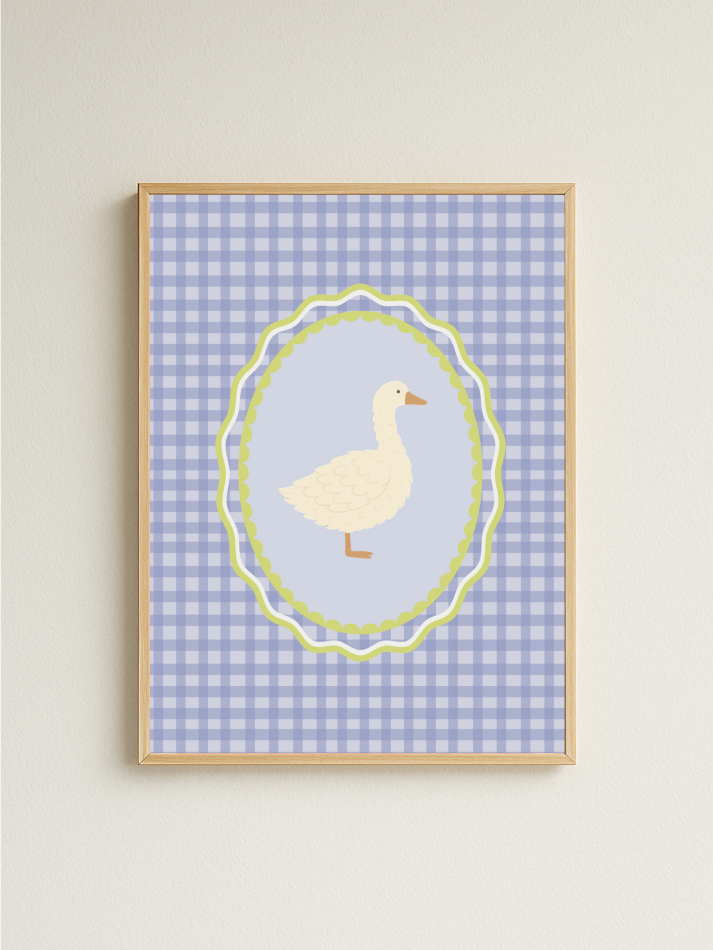 Gingham Goose Print