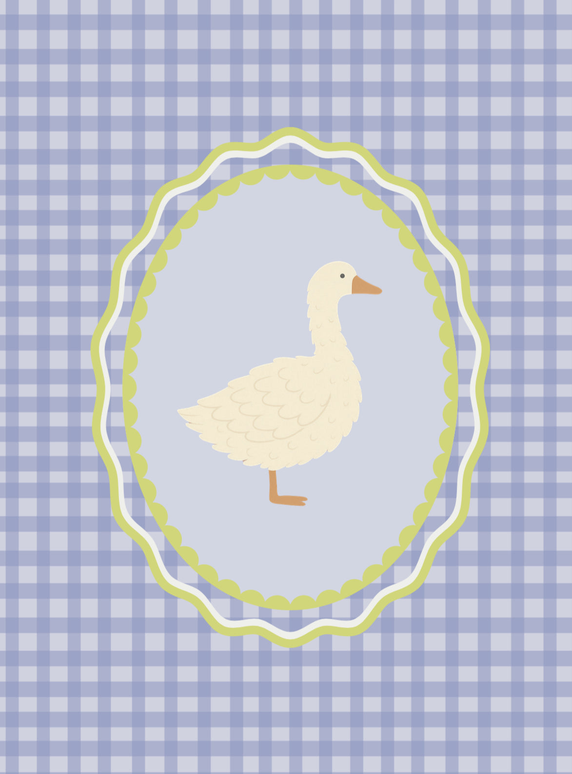 Gingham Goose Print