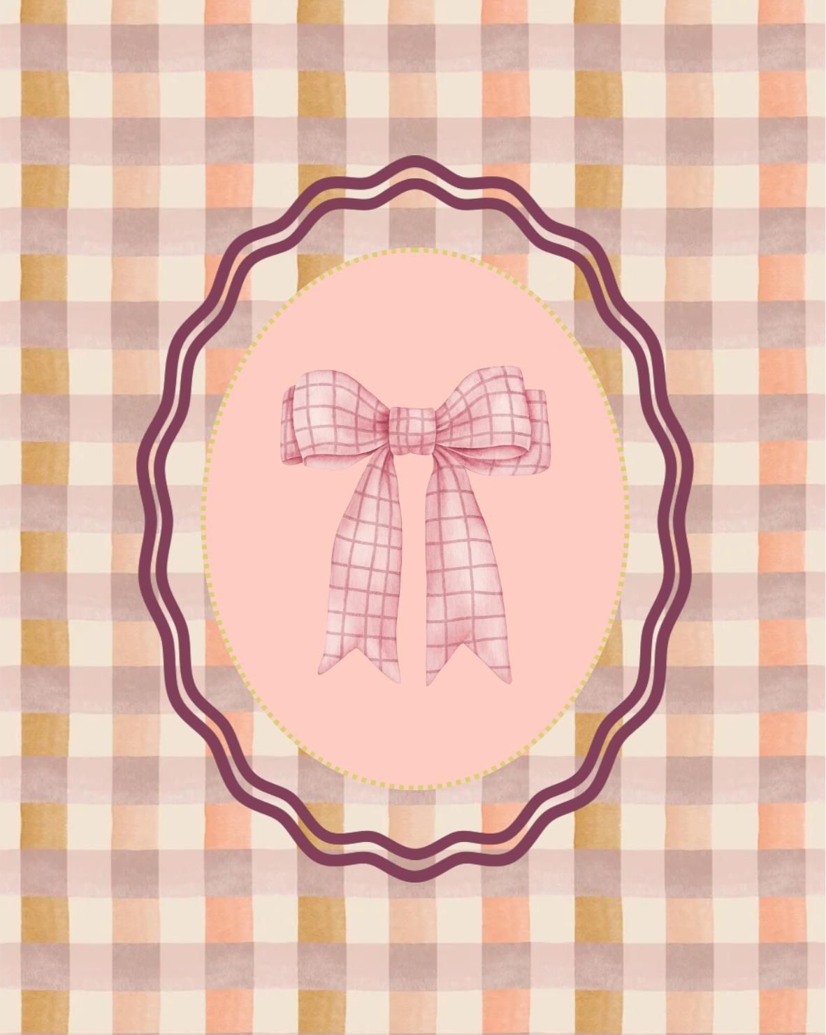 Gingham Ribbon Print