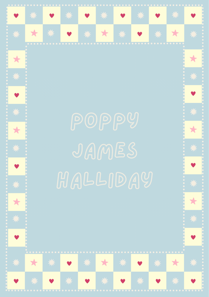 Hearts And Stars Personalised Print