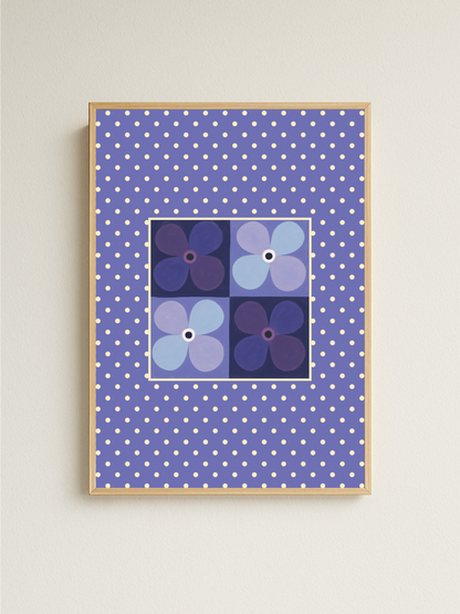Polka Dot Pansy Print