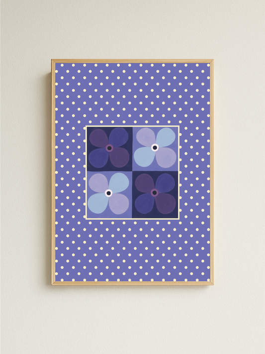 Polka Dot Pansy Print