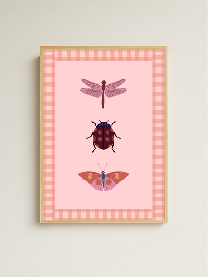 Bug Print (light pink)