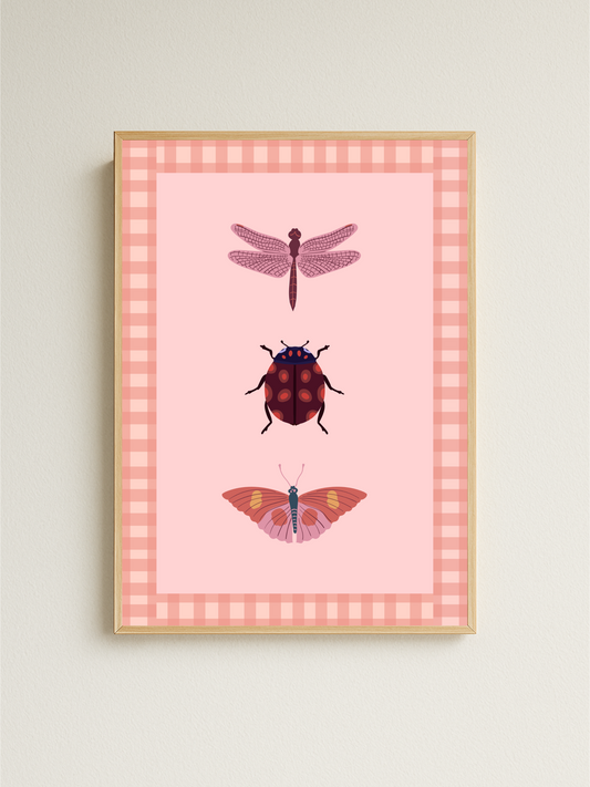Bug Print (light pink)