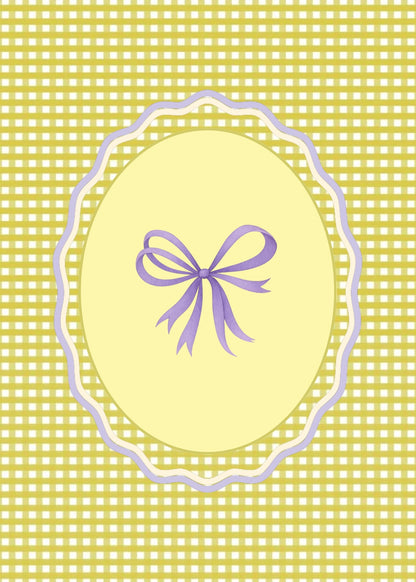 Gingham Bow Print