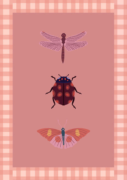 Bug Print (dark pink)