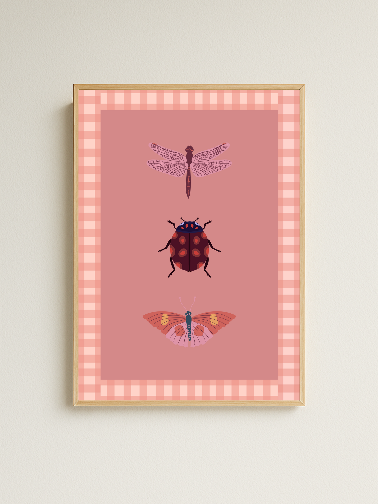 Bug Print (dark pink)
