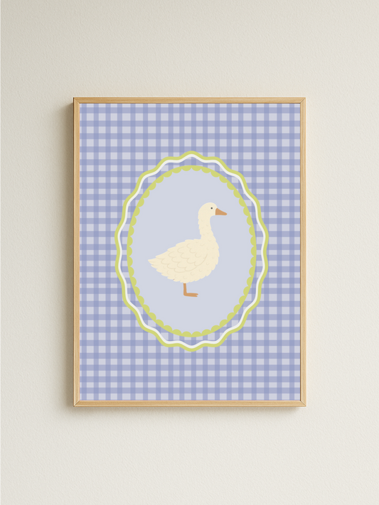 Gingham Goose Print
