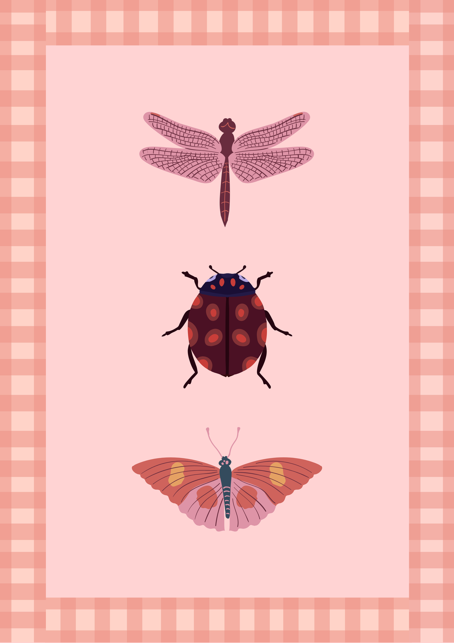 Bug Print (light pink)