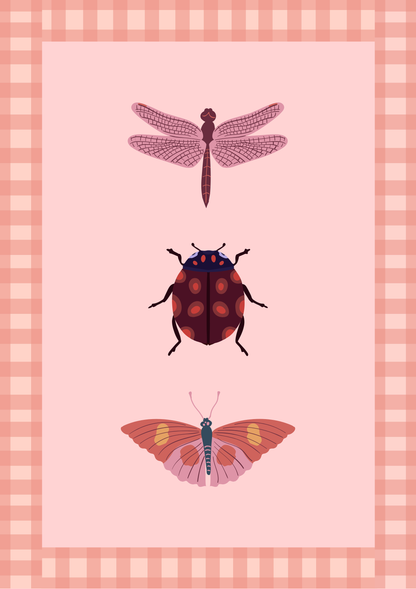 Bug Print (light pink)