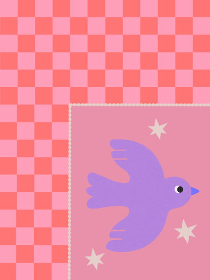 Checker Dove Pink Print