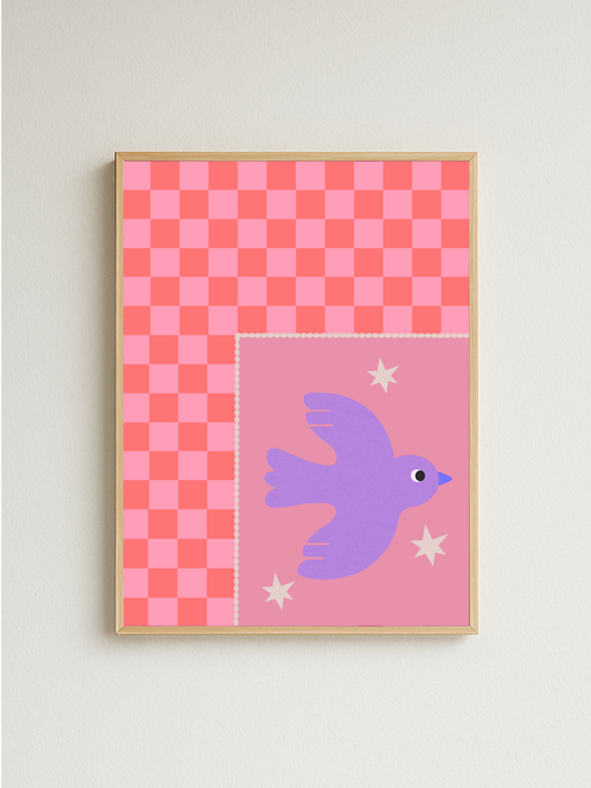 Checker Dove Pink Print