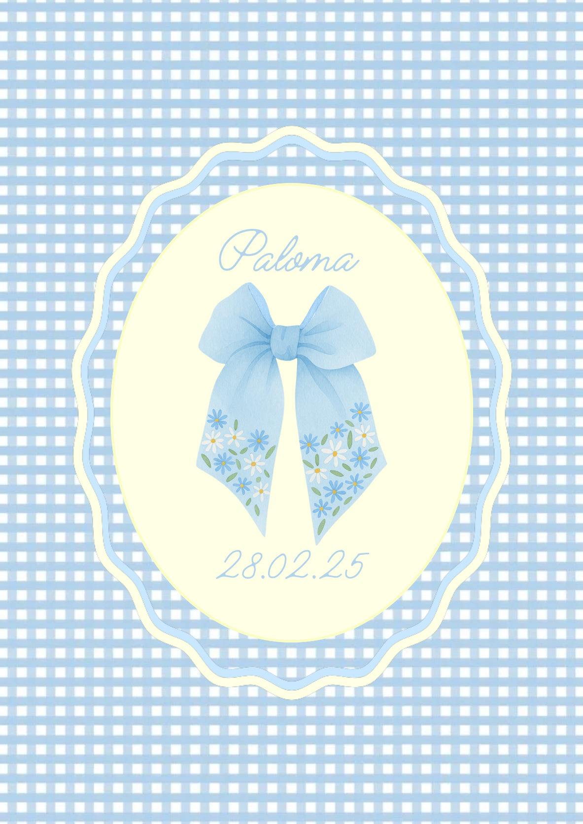 Gingham Butter Personalised Print