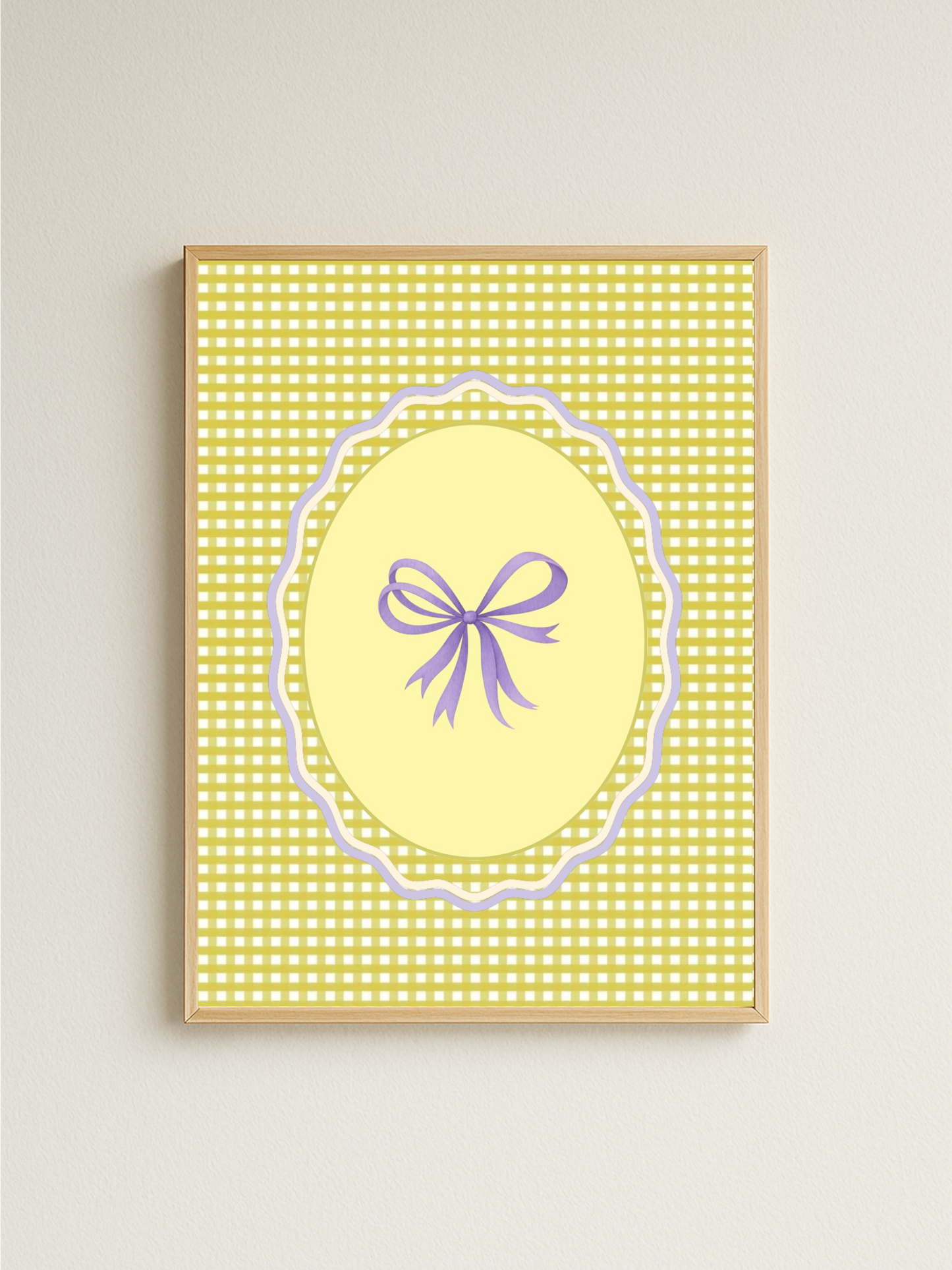 Gingham Bow Print