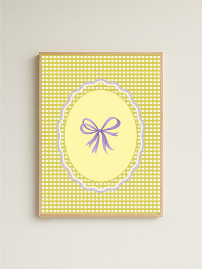 Gingham Bow Print