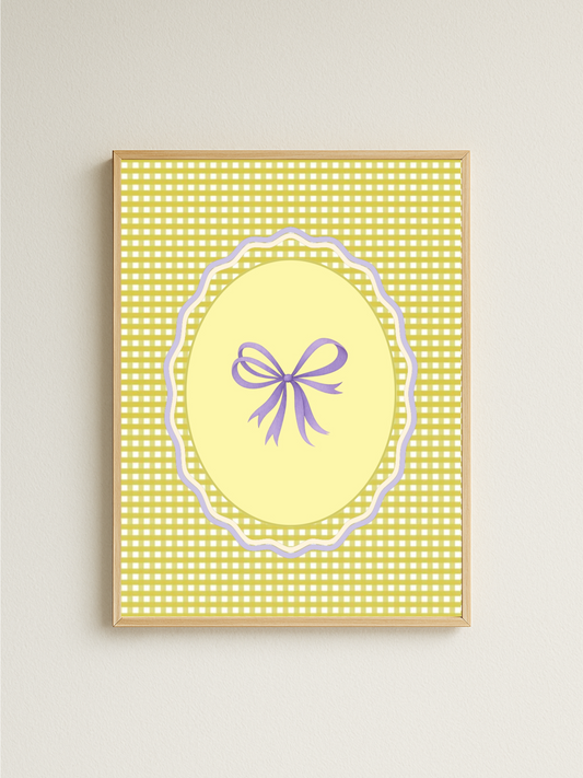 Gingham Bow Print