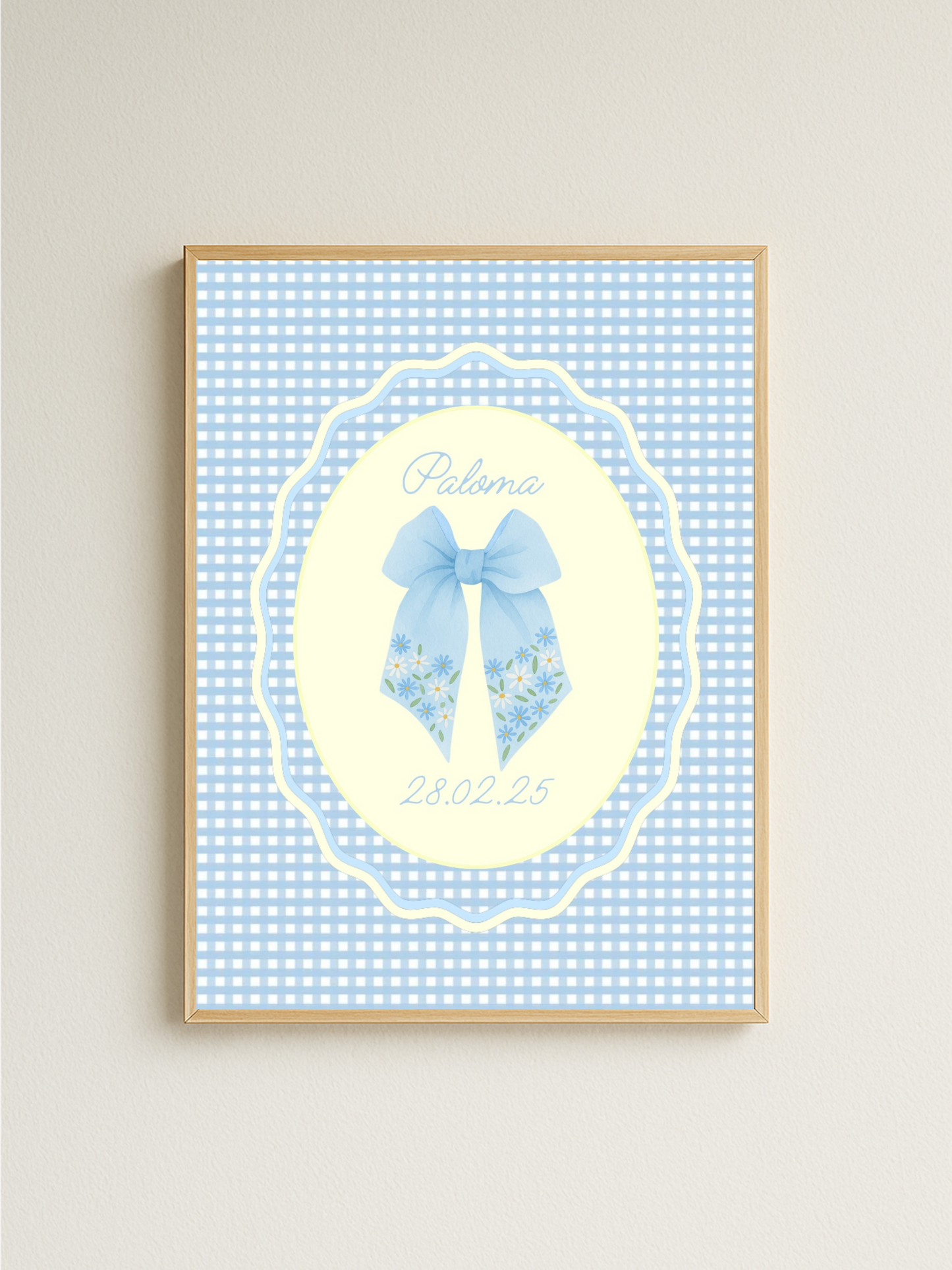 Gingham Butter Personalised Print