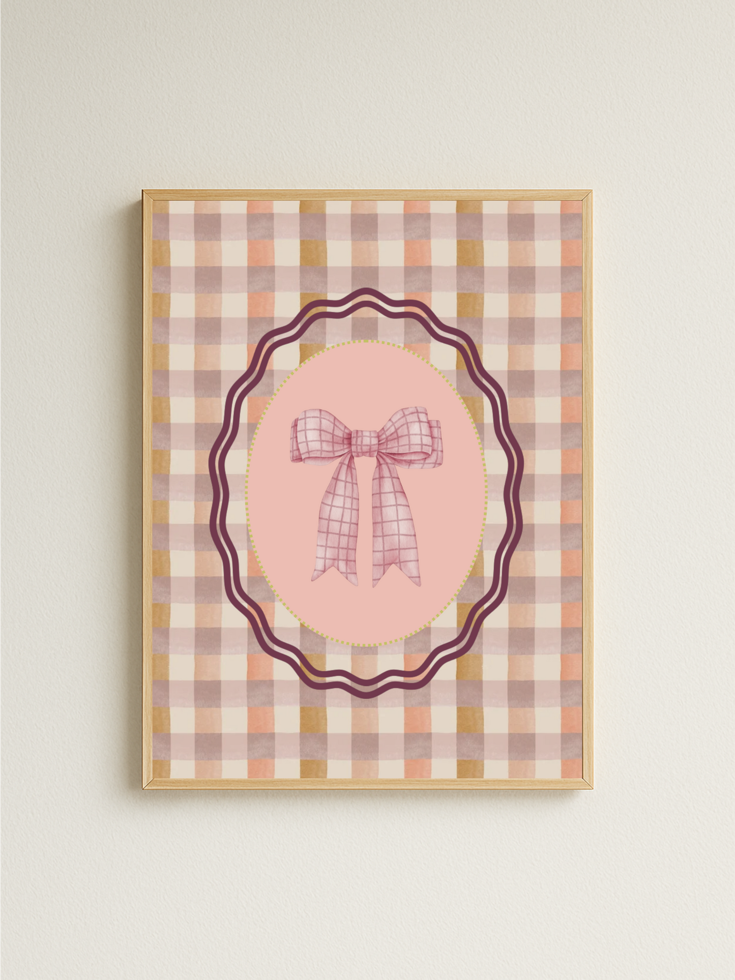 Gingham Ribbon Print