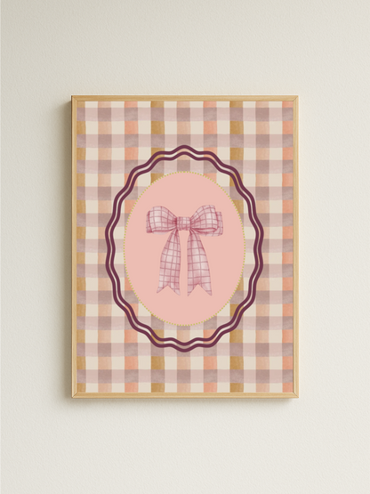 Gingham Ribbon Print