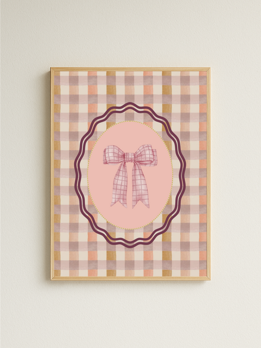Gingham Ribbon Print